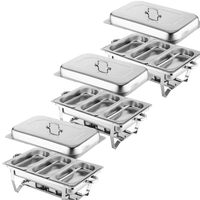 Réchaud buffet moderne en acier inoxydable, isolation de qualité alimentaire pour usage commercial hôtelier, présentoir chauffant pliable transfrontalier