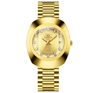 Mens Gold Tone Quartz Watch Stainless Steel Bracelet Classic Business Analog Wristwatch - Product Image 3