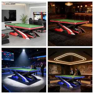 Mesa de Billar Comercial STELLARWAY para Club/Bar, 7 pies, 8 pies, 9 pies, Mesa de Billar China de 8 Bolas, Estructura de Acero Rojo YACHT con Paño de Billar Incluido - Product Image 3