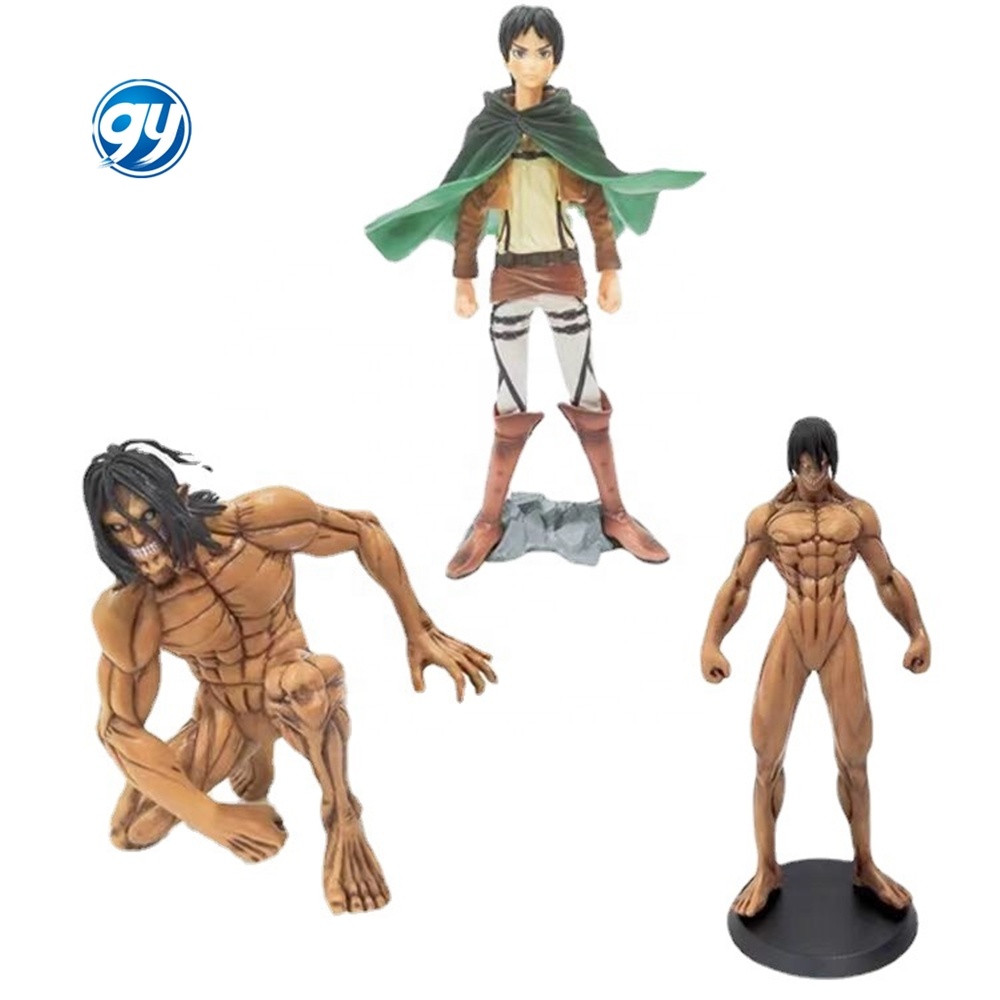 進撃の巨人フュギア3体 GY figuras de3スタイルアニメ進撃の巨人フィギュアエレン