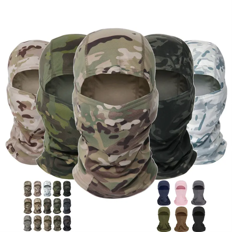 Balaclava หน้ากากสำหรับเล่นสกี,หน้ากากแบบเต็มหน้าหมวกเพนท์บอลยุทธวิธีสำหรับขี่จักรยานในฤดูร้อน