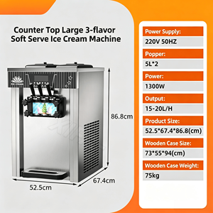 Máquina de Helado Suave de 3 Sabores con Bomba de Espuma Integrada y Limpieza con un Clic para Heladerías - Product Image 6