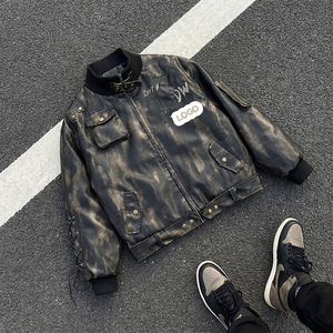 Chaquetas de Cuero Cortas y Suaves de Nueva Llegada de Fabricantes de <span class=keywords><strong>Ropa</strong></span> Urbana, Chaqueta de Cuero <span class=keywords><strong>Vintage</strong></span> Desgastada para Hombre - Product Image 1