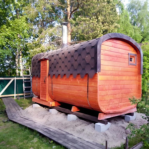 Chinese Made Outdoor Large-sized 2 People 12KW Wet Steam <strong>Sauna</strong> with Control Panel and Red Cedar Cube <strong>Sauna</strong> Room for Villa - Product Image 4