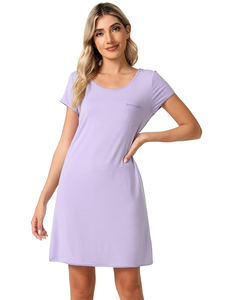 Camisones de viscosa de bambú para mujer a bajo precio, liquidación de camisones para mujer en stock, listos para enviar - Product Image 4