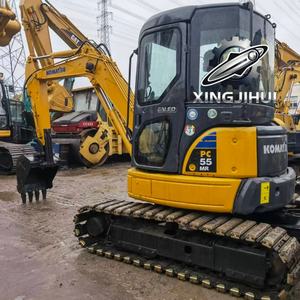 Excavatrice Komatsu 55-2 d'occasion, marque japonaise d'origine, 5 tonnes, petite taille, sur chenilles en caoutchouc. - Product Image 6