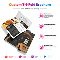 Service d'impression de brochures pliées en trois, de dépliants publicitaires promotionnels pour entreprises, format A4, A5, A6, papier couché de haute qualité