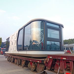 Villa mobile préfabriquée en verre modulaire 2025, maison préfabriquée, prix d'usine, capsule spatiale miniature pour thème spatial en plein air - Product Image 3