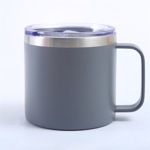 Tasses à <span class=keywords><strong>café</strong></span> en acier inoxydable avec couvercle, verres à <span class=keywords><strong>café</strong></span> en acier à Double paroi de 14 <span class=keywords><strong>oz</strong></span> avec couvercle et poignée <span class=keywords><strong>café</strong></span> à emporter, voyage, extérieur - Product Image 2