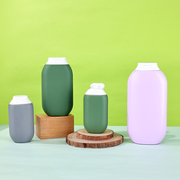 100ml 200ml 400ml Emballage de bouteille à presser de shampooing et de revitalisant de lotion pour le corps cosmétique en plastique HDPE écologique avec bouchon rabattable