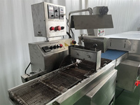 Mini machine d'enrobage de chocolat de table 2023, petite ligne de fabrication de chocolat pour la production de plaquettes de bar et de biscuits