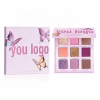 Palette d'ombres à paupières personnalisée 9 couleurs, usine de cosmétiques OEM, palette d'ombres à paupières imperméable, longue tenue, facile à estomper, marque privée