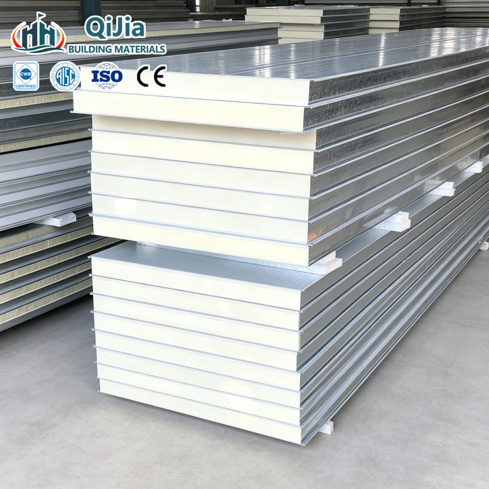 Urethane Material Types Building Exterior Wall Polyurethane Sandwich Panel 100mm 75mm 50mm ...