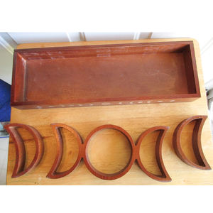 Support pour cartes de tarot, support pour cristaux pour l'affichage des pierres, support en bois pour cartes de tarot avec 5 plateaux amovibles pour les phases de la lune - Product Image 2