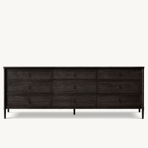 <span class=keywords><strong>Commode</strong></span> RH FRANCOIS à 9 tiroirs, <span class=keywords><strong>commode</strong></span> en bois clair avec un design à trois colonnes et des pieds effilés, armoire de rangement moderne - Product Image 6