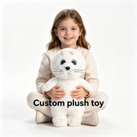 Nouvel Ours en Peluche Blanc Personnalisé, Jouet en Peluche Phoque au Design Personnalisé, Jouet Doux Animal Marin de Dessin Animé