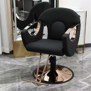 Sillón hidráulico para peluquería, reposacabezas ajustable reclinable giratorio de 360 °, silla de peluquero con cuero sintético para Peluqueros - Product Image 2
