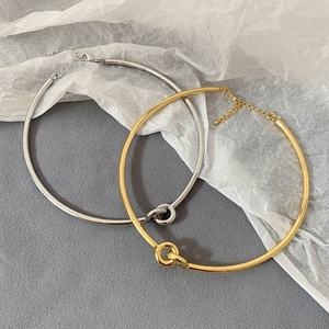 Collar de Gargantilla con Nudo Chapado en Oro Latón Simple Nuevo 2024 para Hombre y Mujer, Joyería Personalizada de Fábrica - Product Image 5