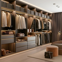 Armoire d'angle de chambre à coucher en bois brillant contemporain de luxe CBMmart avec un design autoportant écologique