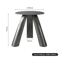 Pied de table rond doré moderne de luxe en acier au carbone pour salle à manger, hôtel, restaurant