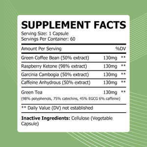 Custom Label Green Coffee Bean <b>Supplement</b> Natural Slimming Capsules Burn Belly Fat Support Gut Health Women Fat Burner Capsules - Product Image 2