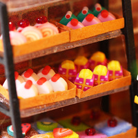 IIECREATE Meilleures ventes de puzzles en bois 3D, boutique de gâteaux, modèle miniature K-1059, jouets artisanaux, maison de poupée, boulangerie