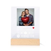 Lampe de nuit personnalisée en bois de hêtre gravé au laser et imprimé UV, ornement et cadeau romantique pour la Saint-Valentin