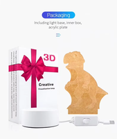 Lámparas LED 3D con Ilusión Óptica, Diseño Creativo de Dibujos Animados, Mini Lámpara LED Acrílica Moderna con Enchufe, Lámpara de Escritorio LED, Luz Nocturna para Dormitorio, ABS