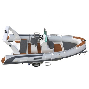 Certifié CE 17ft 5.2m Sport RIB Boat Hypalon Aviron <span class=keywords><strong>gonflable</strong></span> avec moteur hors-bord 85hp Fibre de verre PVC Combo Set pour la pêche - Product Image 2
