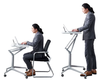 Escritorio Giratorio Moderno con Elevación Neumática Automática, Ajustable, Móvil, para Oficina, Computadora, Estudio, Cama, Ideal para Personas con Discapacidad o Limitaciones