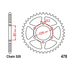Kit de piñón trasero para motocicleta <span class=keywords><strong>Kawasaki</strong></span>, modelo de cadena 45T, ZX-6R, Z750, <span class=keywords><strong>Z750R</strong></span>, 520 - Product Image 4