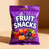 Pochette pour oreiller à dos scellé à impression complète personnalisée avec trou européen pour sac d'emballage en plastique pour collations de bonbons aux fruits