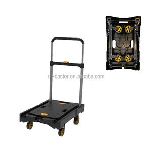 उच्च लोडिंग क्षमता 136 किलोग्राम पूरी तरह फोल्डेबल प्लेटफॉर्म स्टील हैंड ट्रक पोर्टेबल गोदाम ट्रॉली भंडारण के लिए पोर्टेबल गोदाम ट्रॉली - Product Image 1