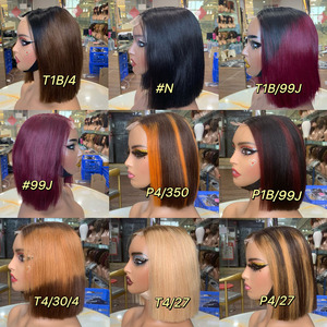 Wholesale Hot High Quality Super Double Drawn 100% Human Hair Bob Wigs, No Shedding No <b>Tangle</b> - Product Image 5