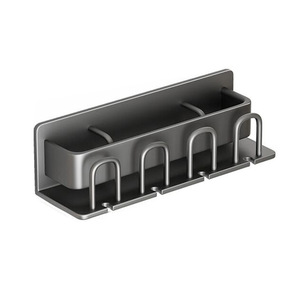 Support mural pour brosses à dents Royal Stan en métal avec ventouse, organiseur de salle de bain pour dentifrice et gobelets - Product Image 5