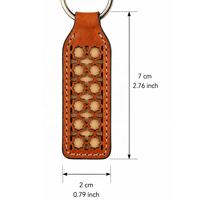 Porte-clés en cuir véritable Alhambra personnalisé, motif géométrique ajouré, motif marocain cousu, breloque de sac en cuir premium