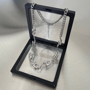 <span class=keywords><strong>Collier</strong></span> en acier inoxydable sans décoloration pour garçons, accessoire de style froid à chaîne de clavicule de conception irrégulière et de forme irrégulière - Product Image 4