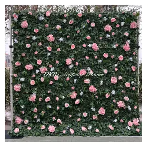 DKB Wholesale Green Plant Wall Artificial Flower Grass Wall Backdrop For Wedding Decor Customize Backdrop