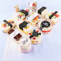 Boîte d'emballage en plastique rigide PS pour Tiramisu 250ml, transparente, jetable, vernie, pour gelée, mousse, pâtisserie occidentale, contenant alimentaire