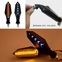 Ers universel moto DRL led moteur clignotant lampe séquentiel flux Flash voyants lampe ampoule bicolore