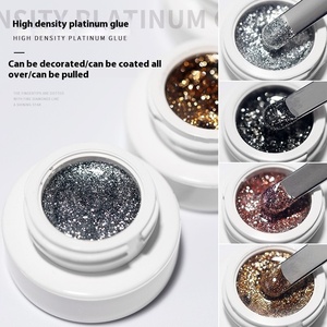 ยาทาเล็บเจล Chusha Platinum UV ความหนาแน่นสูง ปลอดสารพิษ 5 มล. กลิตเตอร์วิ้งค์ละเอียด สีเงิน ประกายวิบวับ สำหรับตกแต่งเล็บขอบเส้น พร้อม MSDS - Product Image 3