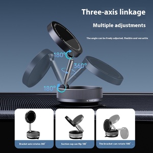 Support magnétique sans fil pour chargeur de téléphone Batterie rotative réglable Ventouse à 360 degrés Support pour téléphone de voiture - Product Image 4