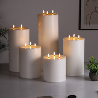 La cire sans flamme ivoire scintillante extra large de Mermei 3d vraie flamme a mené des bougies de pilier de télécommande