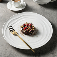 Vaisselle en porcelaine pour hôtels et restaurants, service de table, assiettes, plats, bols, assiettes de banquet, assiettes de mariage en céramique blanche gaufrée