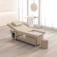 Nouveau Design 2023 Fauteuil de Lavage pour Salon de Coiffure à Circulation d'Eau, Thérapie Crânienne, Lit de Shampooing Électrique de Traitement Thaïlandais Avec Pédiluve Intégré