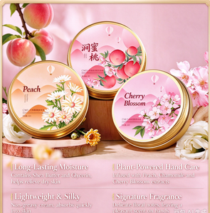 Set de Regalo de Crema de Manos con Extractos de Plantas, Textura Cremosa, Fragancia Duradera de Melocotón, Manzanilla y Flor de Cerezo para el Cuidado Diario - Product Image 1