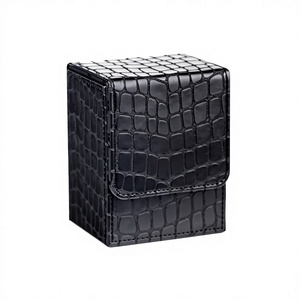 Étui carré en cuir PU avec motif crocodile, support portable pour jeux de cartes à collectionner - Product Image 1