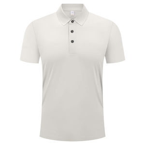 เสื้อโปโลแขนสั้นสีพื้นโพลีเอสเตอร์สำหรับทุกเพศสวมใส่ในฤดูร้อนใช้ได้ทุกวัน - Product Image 2