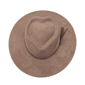 Sombreros Fedora de Ante con Forma de Corazón y Corona, de Ala Ancha y Plana, para Niñas, Estilo Fiesta, Nueva Moda 2026 - Product Image 3