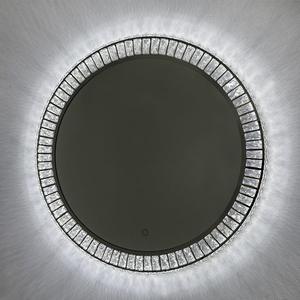 Miroir de maquillage LED moderne en acier inoxydable avec écran tactile, éclairage cristallin, fixation murale pour hôtel et salle de bain - Product Image 3